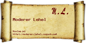 Moderer Lehel névjegykártya